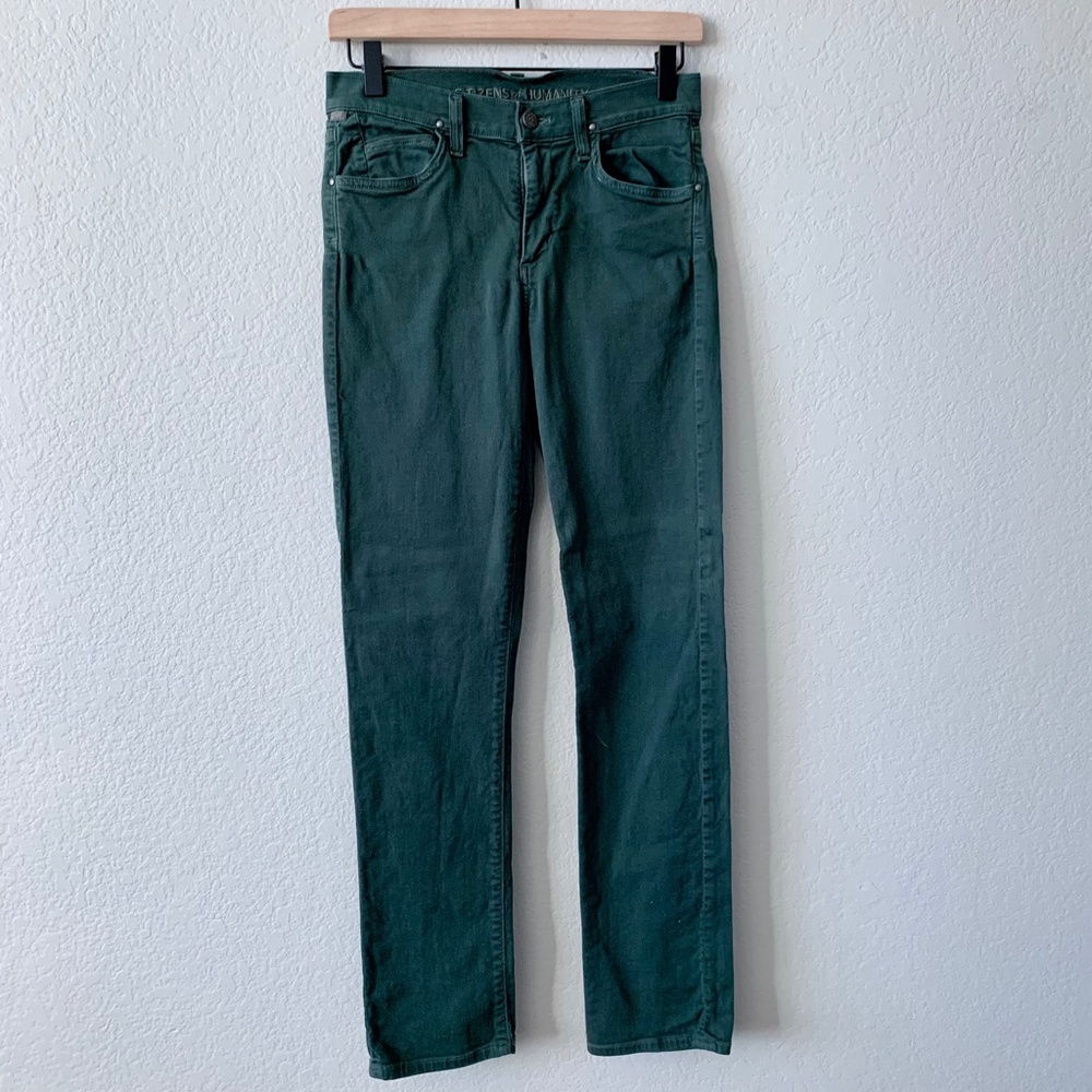 CITIZENS OF HUMANITY COH Carlton High Rise Straight Leg Jeans Green 27